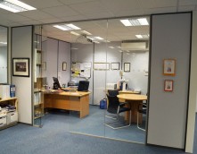 An image showing an office partitioning, helping to enhance space and light